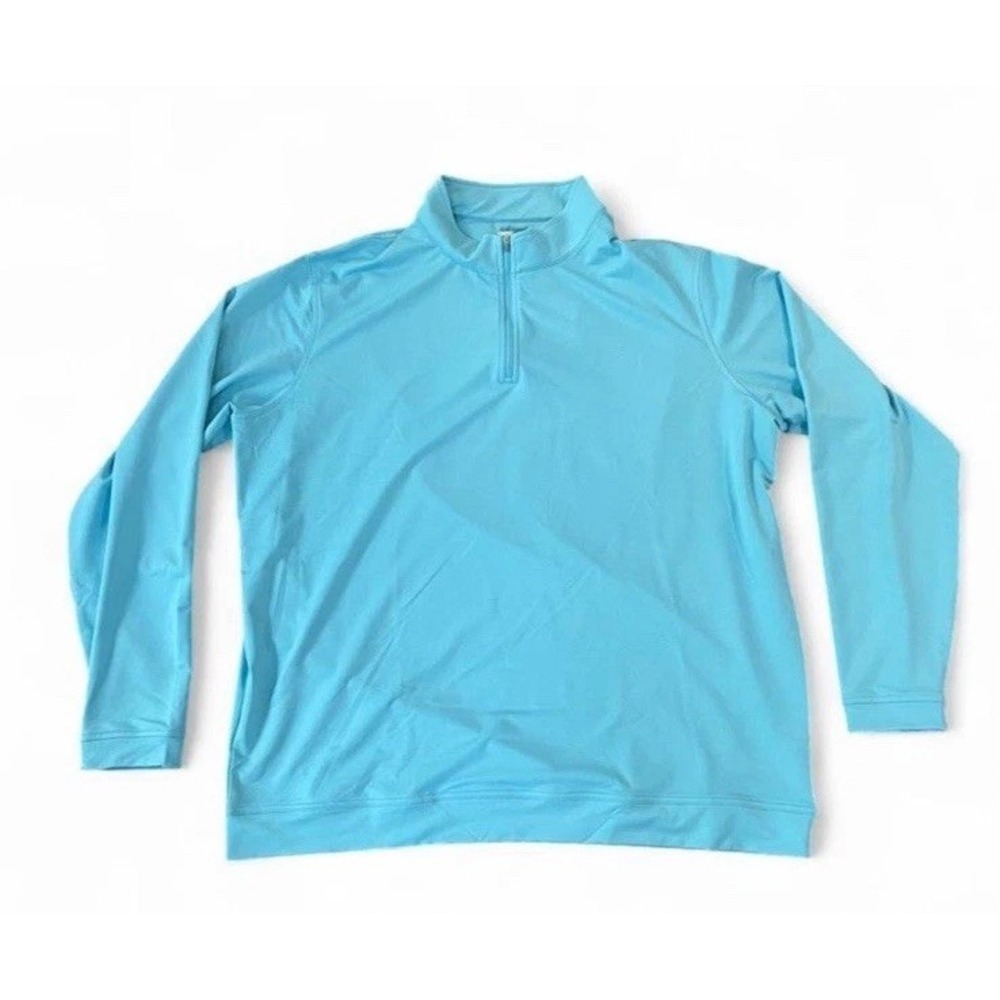 Peter Millar Perth Melange blue quarter zip long sleeve